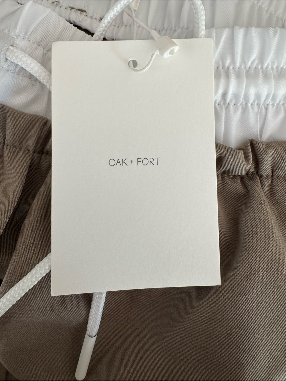 Oak + Fort Taupe Wide Leg Pants Contrast Waistband XS NWT - Picture 4 of 8
